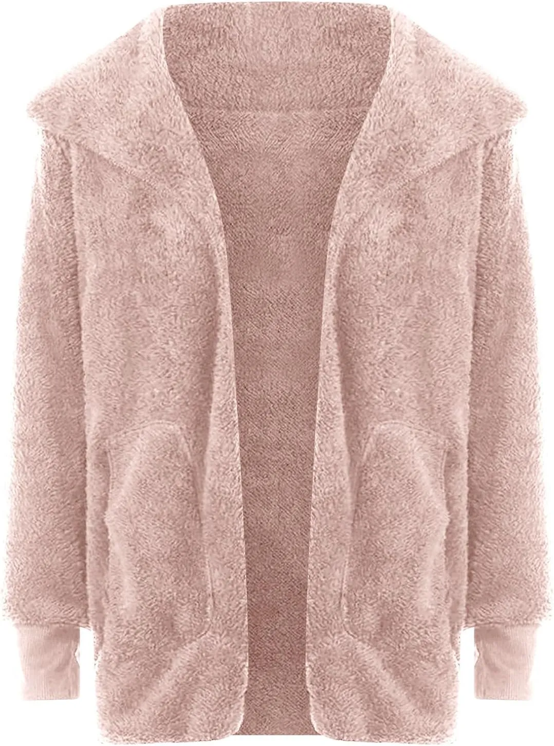 Women 2023 Fall Winter Fleece Jackets Oversized Long Sleeve Open Front Hooded Sherpa Cardigan Warm Fuzzy Coat Outwear