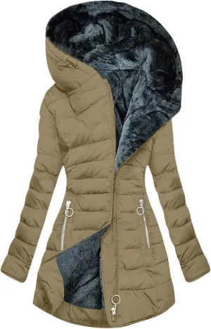 Women Attumn Winter Solid Composite Zipper Long Sleeve Jacket Pocket Outerwear Coat plus Winter Coat