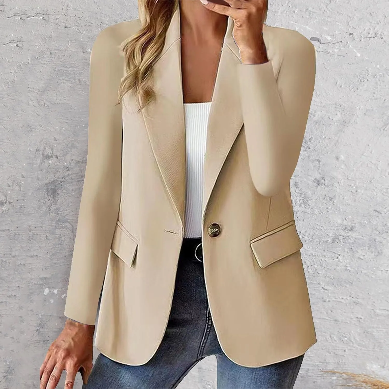 Women Business Casual Dressy Blazer Professional Work Suit Jacket with Pockets Interview Outfits for Women