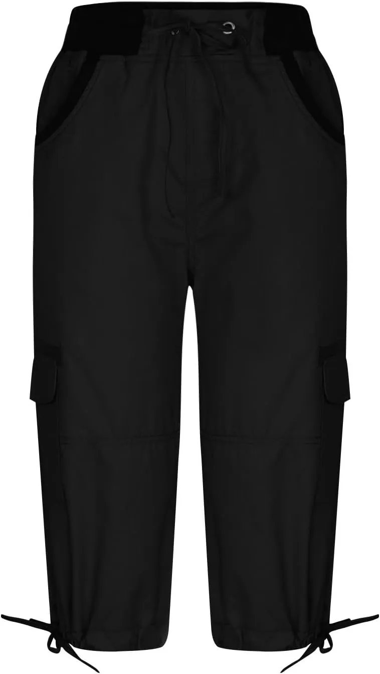 Women Capri Pants for Summer 2024 Casual Cotton Linen Plus Size Capris Lightweight Cropped Cargo Pants with Pockets