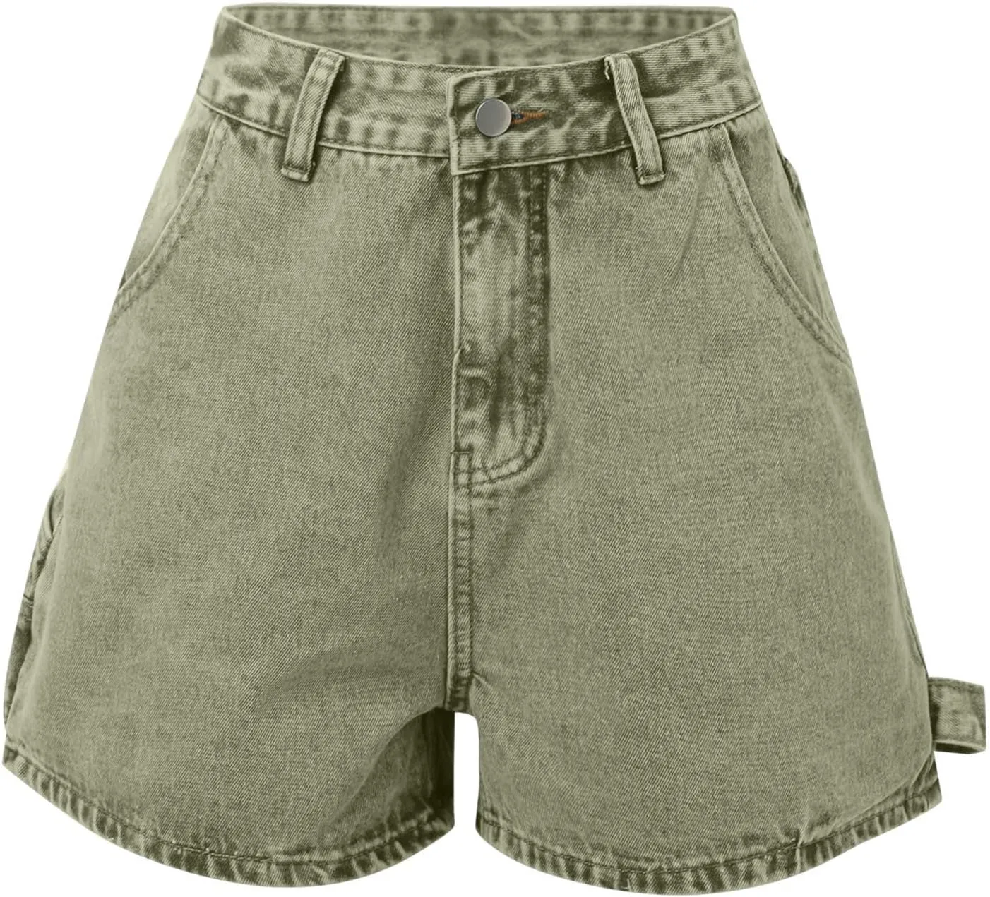 Women Jean Shorts High Waisted Carpenter Denim Shorts with Pockets Trendy Fashion Summer Shorts Women for Beach