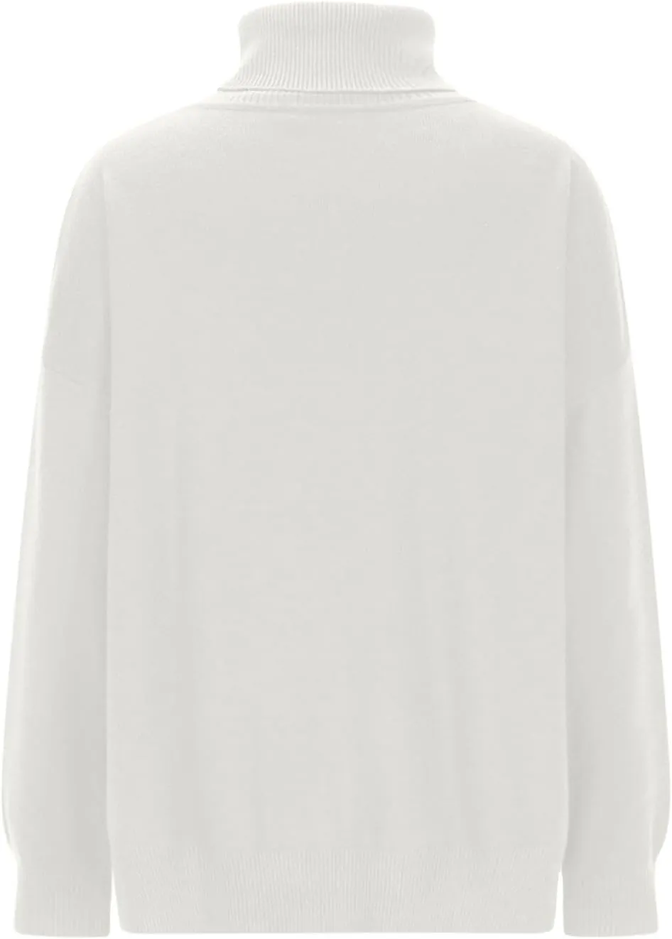 Women Oversized Turtleneck Sweater Classic Long Batwing Sleeve Split Hem Solid Pullover Sweater 2024 Trendy Clothes