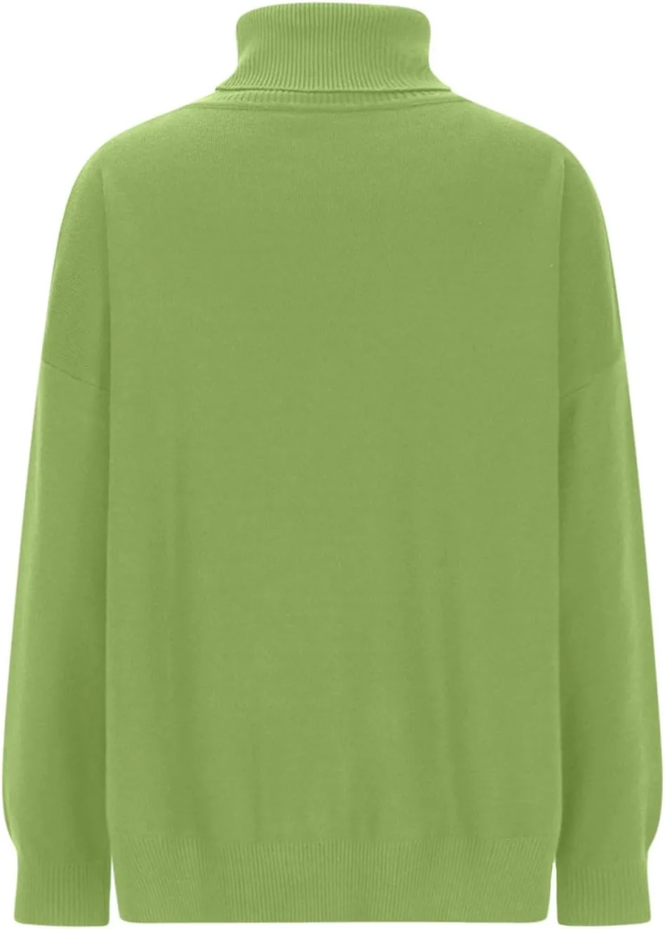 Women Oversized Turtleneck Sweater Classic Long Batwing Sleeve Split Hem Solid Pullover Sweater 2024 Trendy Clothes