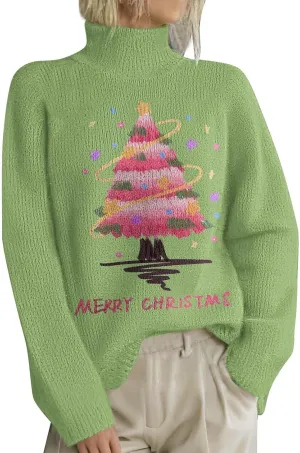 Women Turtleneck Sweater Long Sleeve Oversized Blouse Classic Casual Jumper Turtle Neck Fall Winter Basic Knit Top