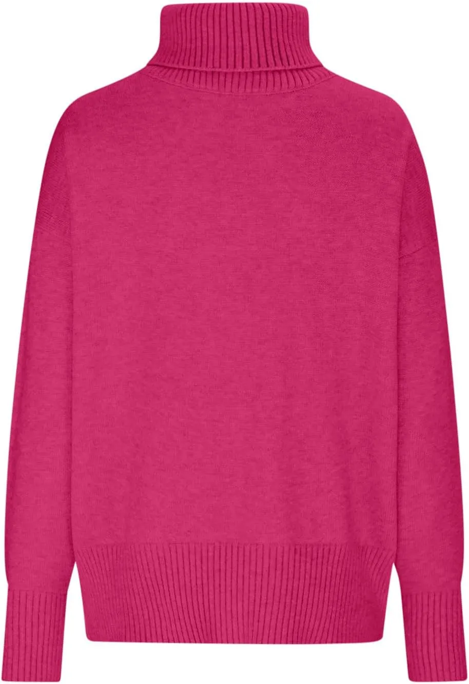 Women Turtleneck Sweaters Fashion Solid Long Sleeves Oversized Sweater Ribbed Knit Loose Casual Pullover Fall Tops