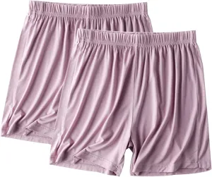 Womens 2Pack Pajama Shorts Casual Lounge Shorts Elastic High Waisted Sleep Shorts Soft Comfort Pj Bottoms M-4XL