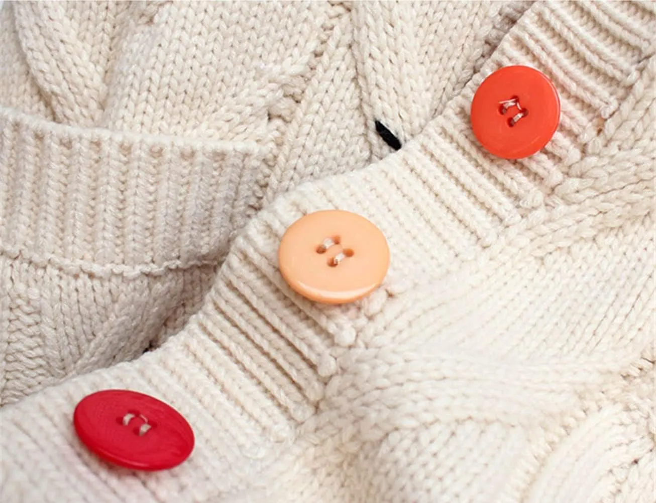 Women's Cable Knit Embroidery Cardigan V Neck Sweaters Long Sleeve Open Front Loose Coat Cute Casual Warm Outwear
