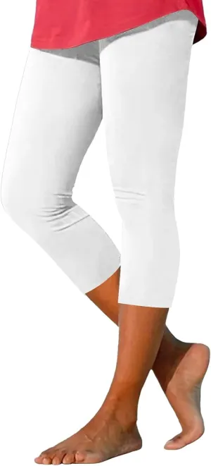 Women's Capri Yoga Pants Stretch High Waist Elastic Cropped Pants Resort Beach Leggings Casual Summer Pedal Pushers