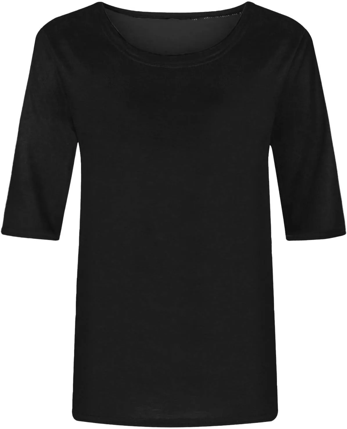 Womens Casual Tops Half Sleeve Loose Fit Shirts Plus Size Crewneck Cute Tees Soft Dressy 2025 Spring Summer Blouses