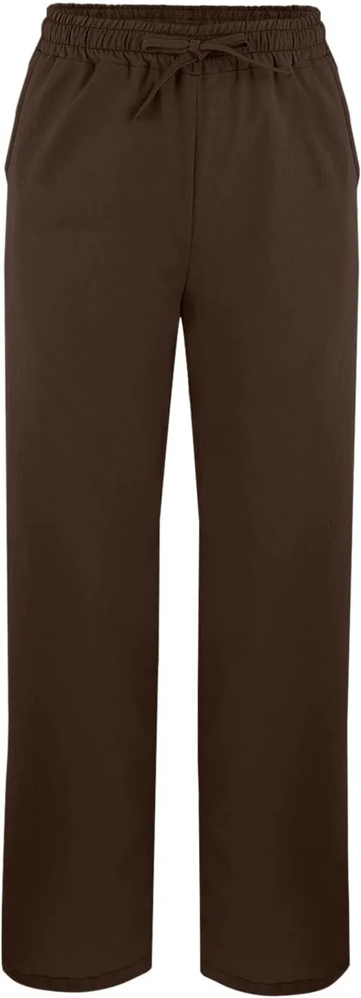 Womens Cotton Linen Pants with Pockets 2025 Summer Trendy Plus Size Casual Petite Length Comfy Wide Leg Pants