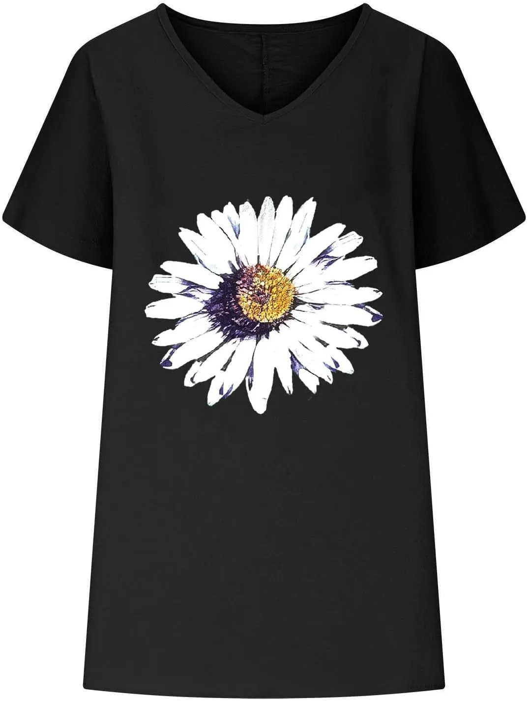 Womens Cotton Linen T Shirts Fashion V Neck Floral Tops Summer Short Sleeve Loose Shirt Beach Vacation Clothes 2025