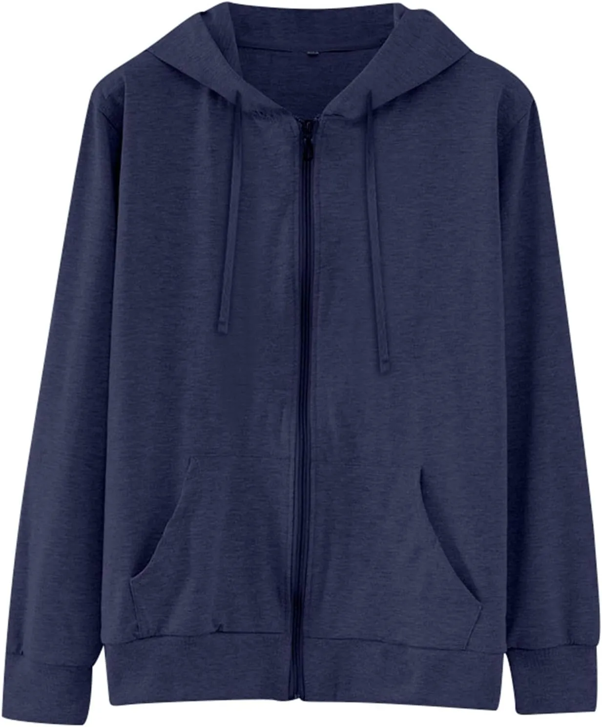 Womens Lightweight Hooded Cardigans Full Zip Drawstring Hoodies with Pockets Fall Casual Loose Hooded Coat