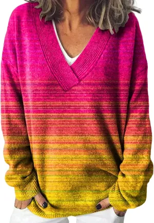Women's Long Sleeve V Neck Cable Knit Sweater Plus Size Jumper 2025 Spring Pullover Ladies Dressya Casual Outfits