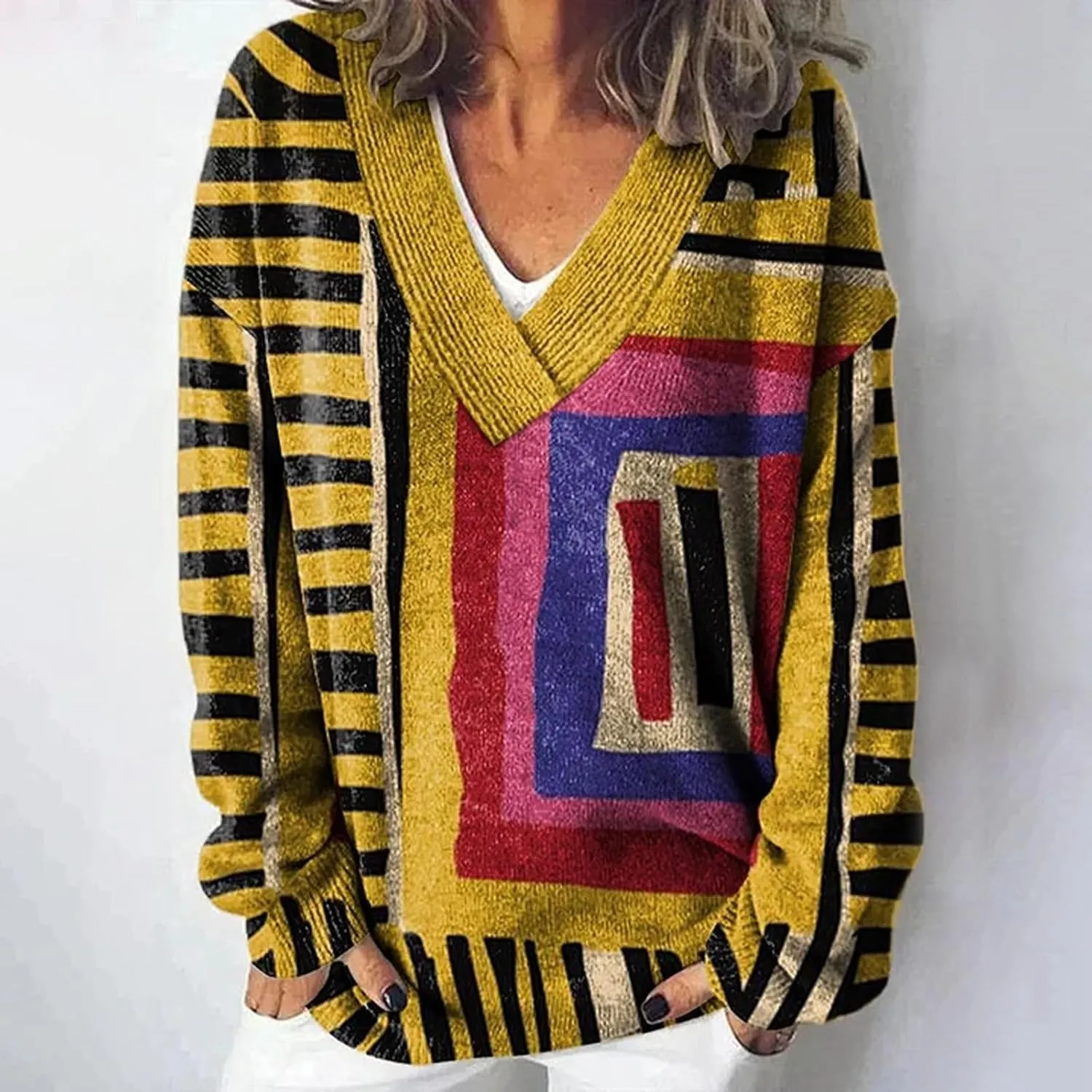 Women's Long Sleeve V Neck Cable Knit Sweater Soft Jumper 2025 Spring Pullover Ladies Dressya Casual Outfits