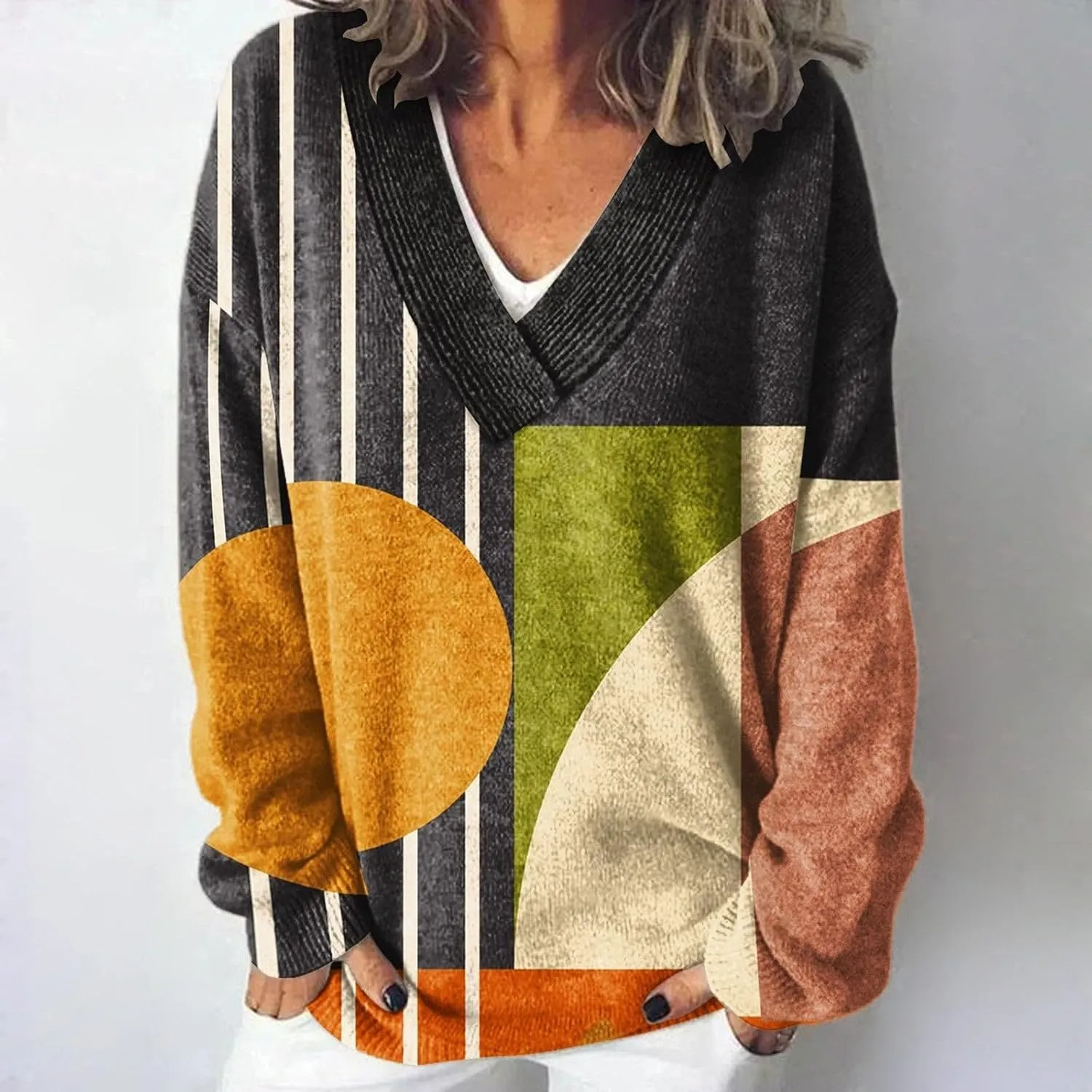 Women's Long Sleeve V Neck Cable Knit Sweater Spring Jumper 2025 Spring Pullover Ladies Dressya Casual Outfits