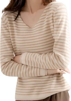 Women's Long Sleeve V Neck Cable Knit Sweater Thermal Jumper 2025 Spring Pullover Ladies Dressya Casual Outfits
