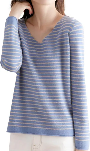 Women's Long Sleeve V Neck Cable Knit Sweater Thermal Jumper 2025 Spring Pullover Ladies Dressya Casual Outfits