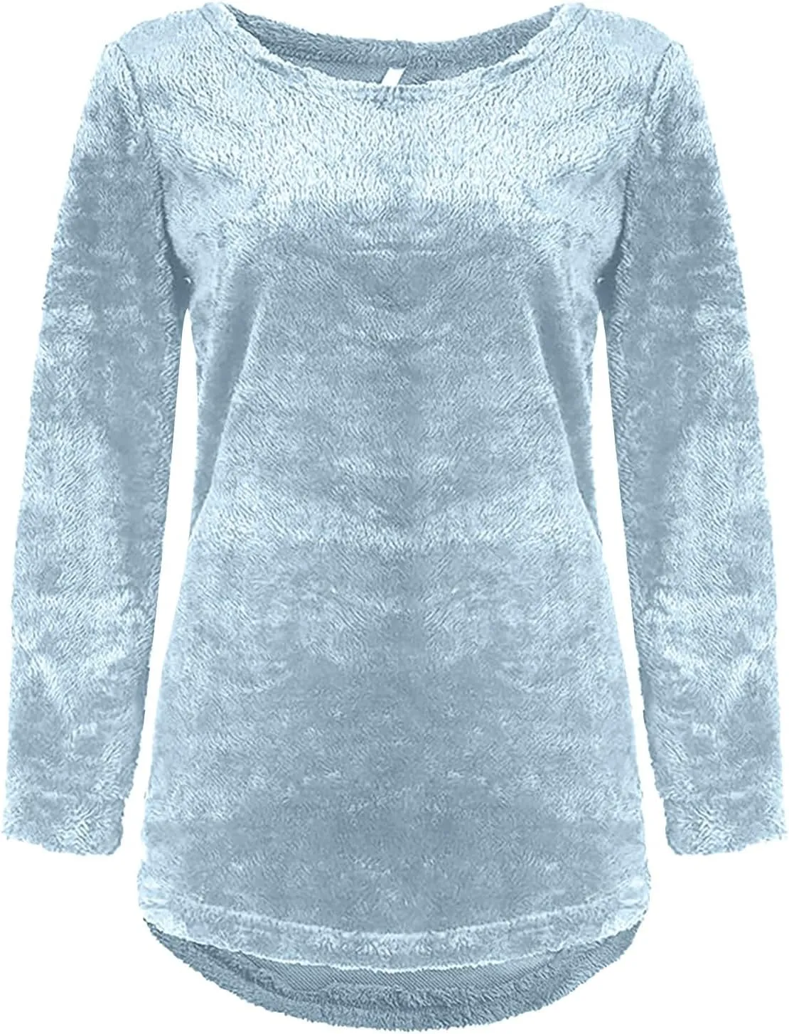 Womens Oversized Fuzzy Sweaters Casual Crewneck Long Sleeve Fleece Pullover Tops Trendy Loose Sherpa Fleece Sweaters