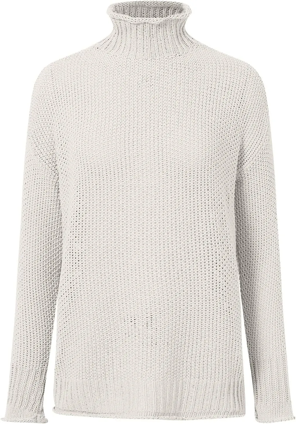 Womens Oversized Mock Neck Batwing Long Sleeve Knit Tunic Sweater Tops 2024 Fall Trendy Pullover Tops