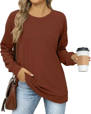 Womens Oversized Sweatshirts Plain Casual Long Sleeve Shirts Basic Fall Outfits Going Out Pullover Tops