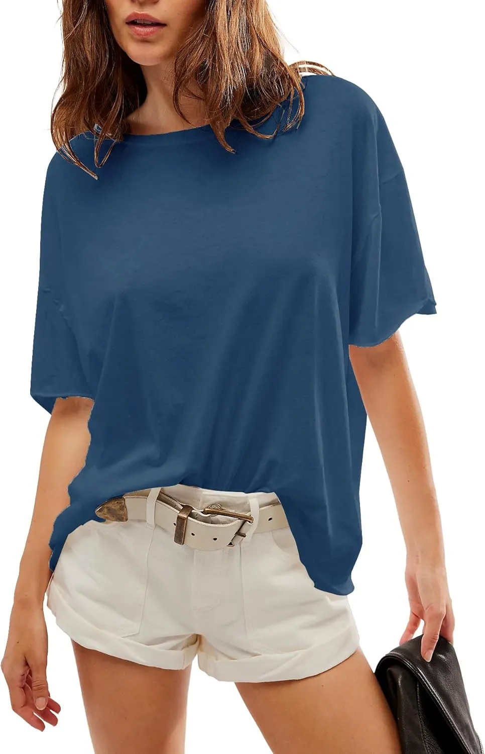 Womens Oversized T Shirts Loose Fit Crewneck Short Sleeve Summer Tops