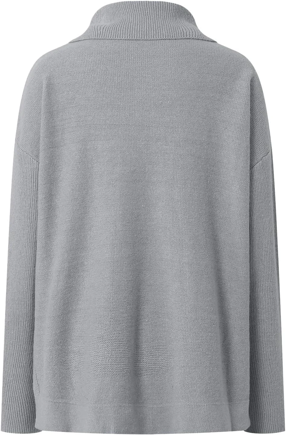 Women's Oversized Turtleneck Batwing Sleeve Spilt Hem Loose Knit Tunic Pullover Sweater Tops 2024