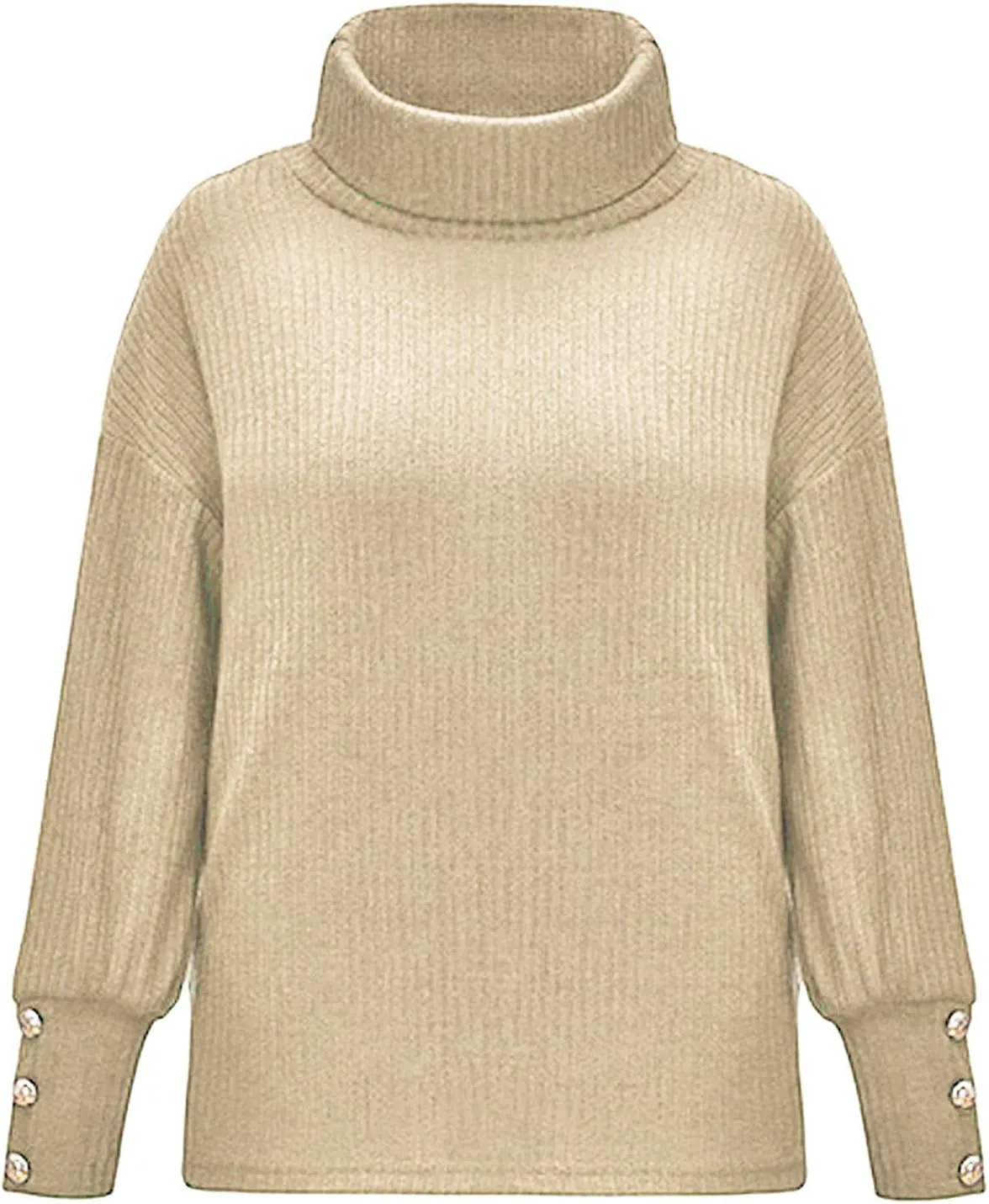Women's Oversized Turtleneck Chunky Pullover Sweaters Cowl Neck Long Sleeve Winter Slouchy Loose Knit Sweaters