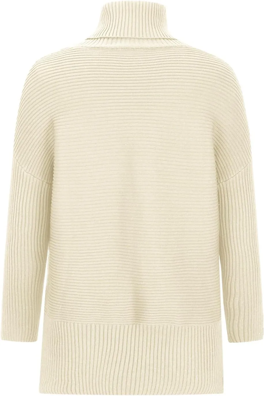 Women's Oversized Turtleneck Sweaters Fall Batwing Sleeve Ribbed Side Split Tunic Sweater Casual Pullover Knit Tops