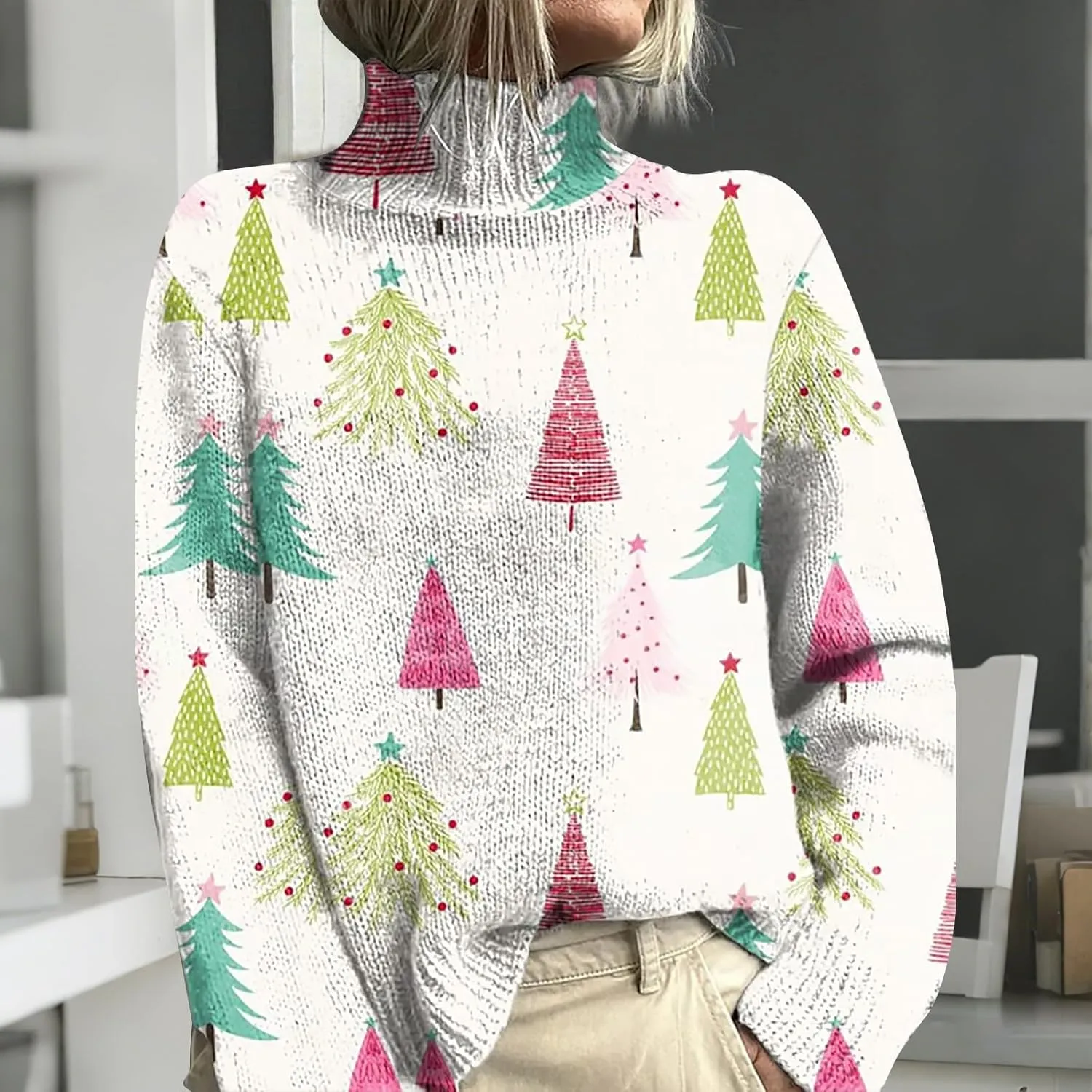 Women's Oversized Turtleneck Sweaters Fall Winter Long Sleeve Outfits Ribbed Sweater Casual Loose Daily Tunic Tops