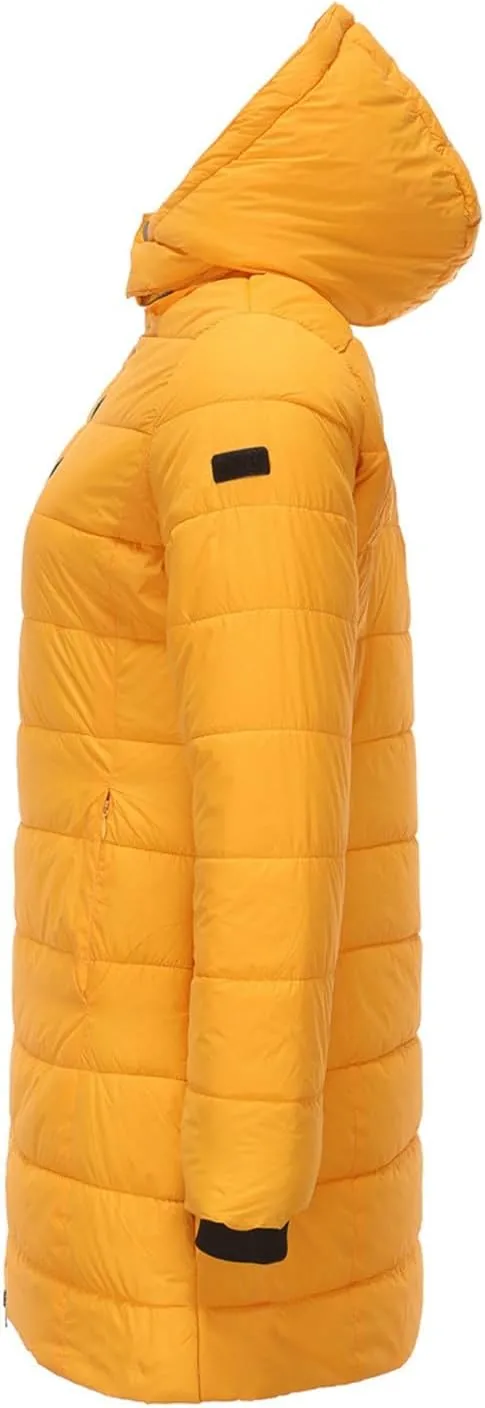 Womens Packable Puffer Coat Trendy Windproof Lightweight Down Jacket 2024 Winter Warm Long Puffer Coat Detachable Hood