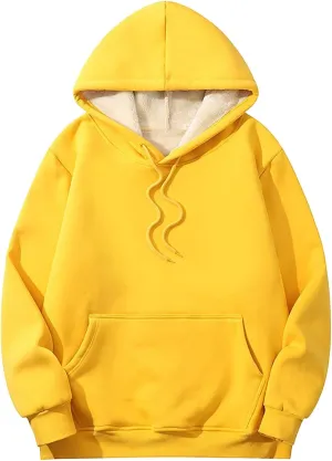 Womens Plus Size Sherpa Lined Hoodies Winter Warm Fleece Hooded Sweatshirt Casual Thermal Tops with Pocket