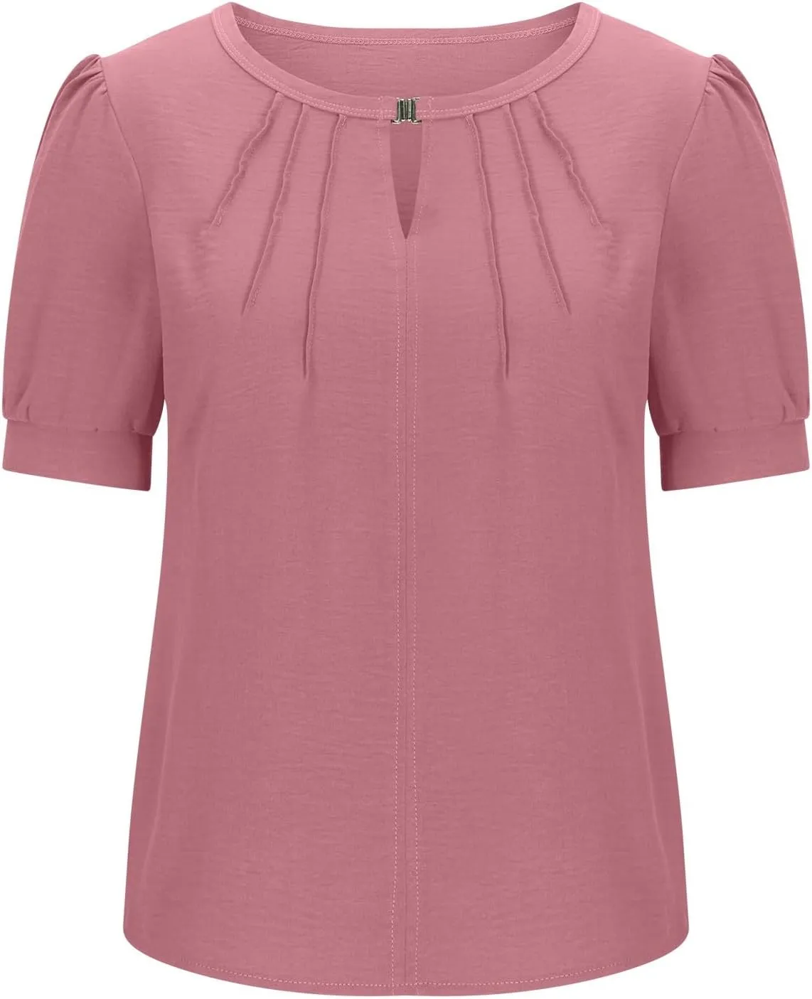 Women's Short Sleeve Crewneck T-Shirts Simple Solid Color Tops Casual Trendy Lightweight Summer Shirt