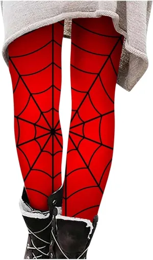Women's Sugar Halloween Leggings Halloween Print Collection High Waist Women's Leggings Compression Pants Yoga