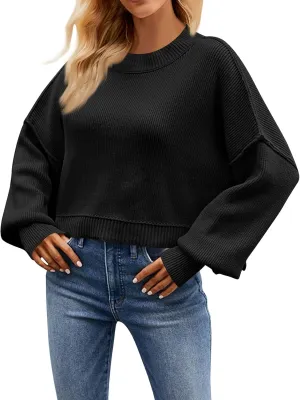 Womens Sweaters Cute Long Sleeve Pullover Blouse Striped Crochet Dressy Casual Outfits Jumper Tops Fall Fashion 2024