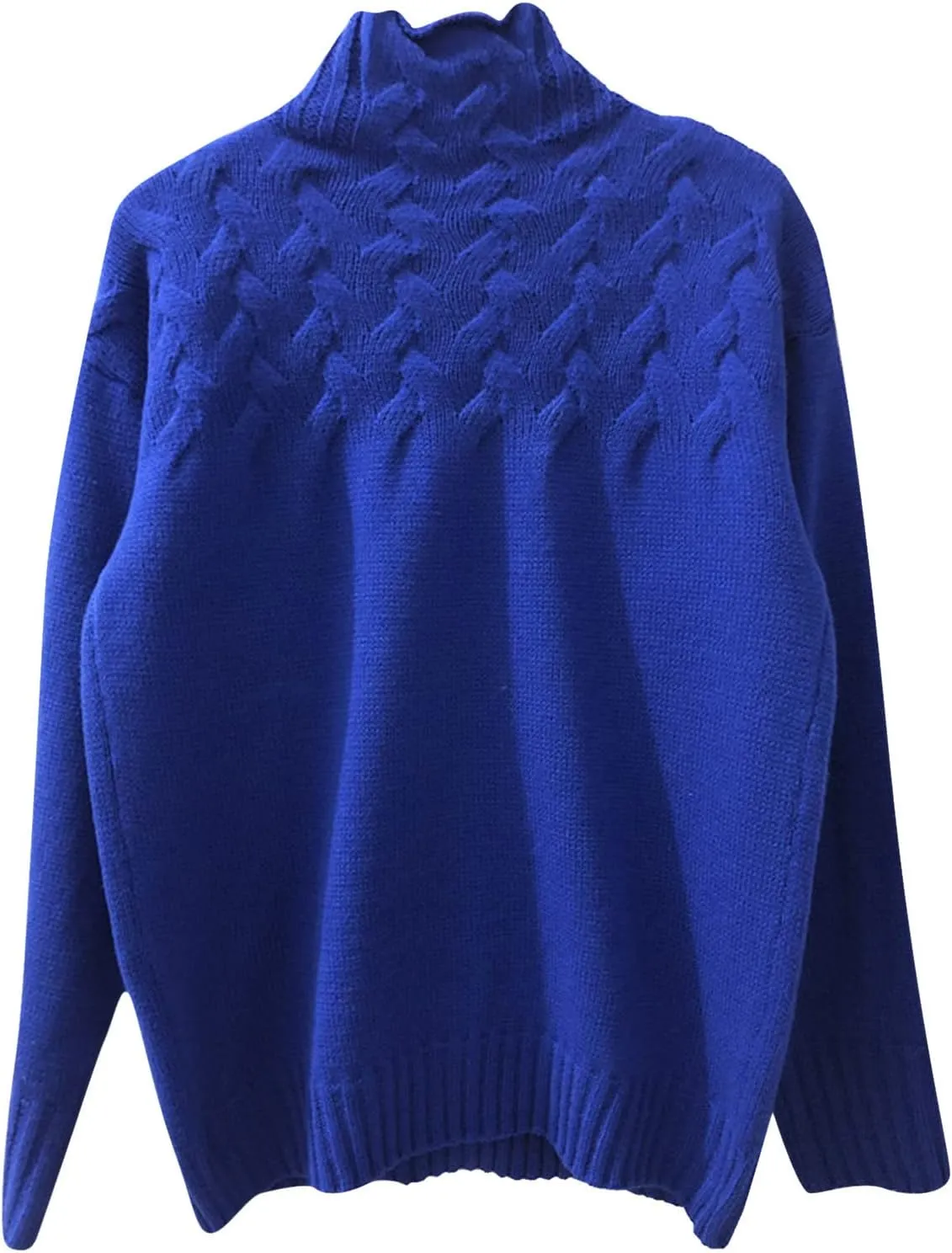 Womens Sweaters Turtleneck Color Block Long Sleeve Knitwear 2024 Fall Classic Oversized Pullover Sweaters Jumper Tops