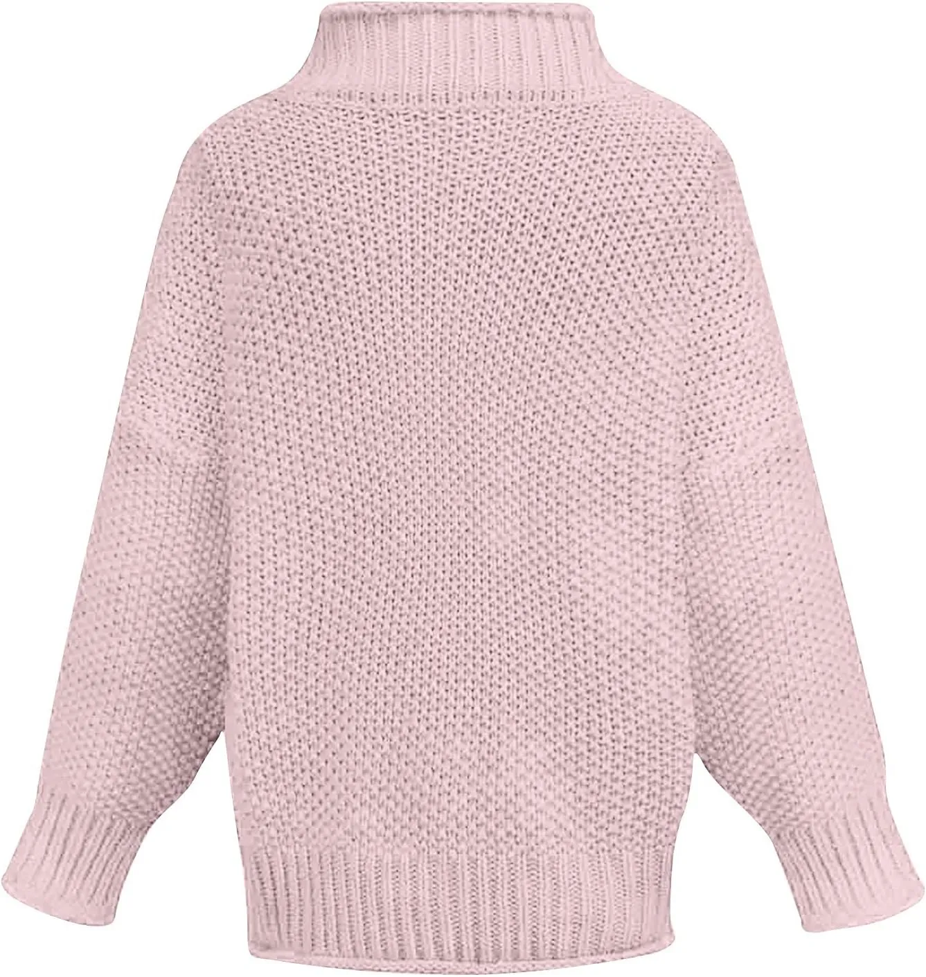 Womens Turtleneck Long Sleeve Sweater Solid Color Sweater Winter Trendy Sweater Loose Fitting Sweater Blouse