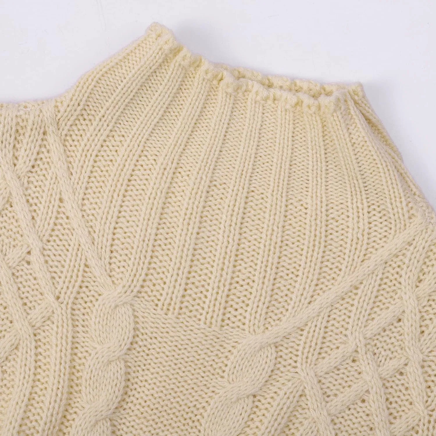 Womens Turtleneck Long Sleeve Sweaters 2024 Trendy Casual Pullover Tops Cable Ribbed Knit Sweater Fall Outfits