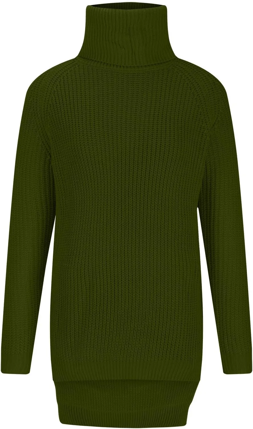 Women's Turtleneck Oversized Sweaters Casual Long Sleeve Ribbed Knitted Jumper Tops Cozy Warm Pullover Sweater