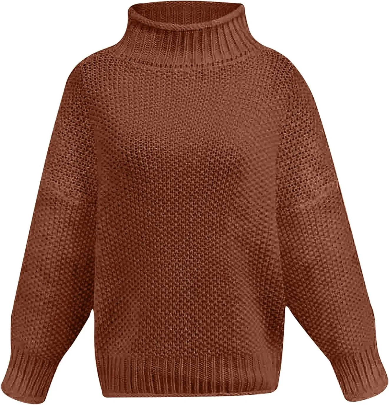 Womens Turtleneck Oversized Sweaters Chunky Knit Warm Comfy Pullovers Batwing Long Sleeve Loose Casual Jumper Tops