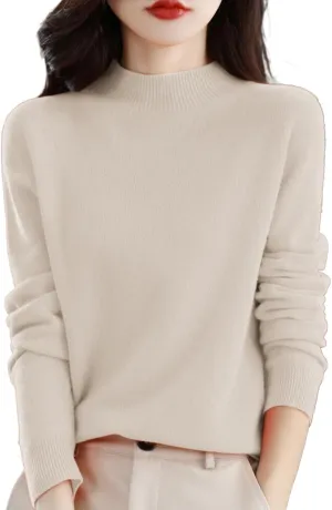 Womens Turtleneck Oversized Sweaters Loose Large Size Thick Knitted Sweater Bottom Shirt Women's Sweaters Fall