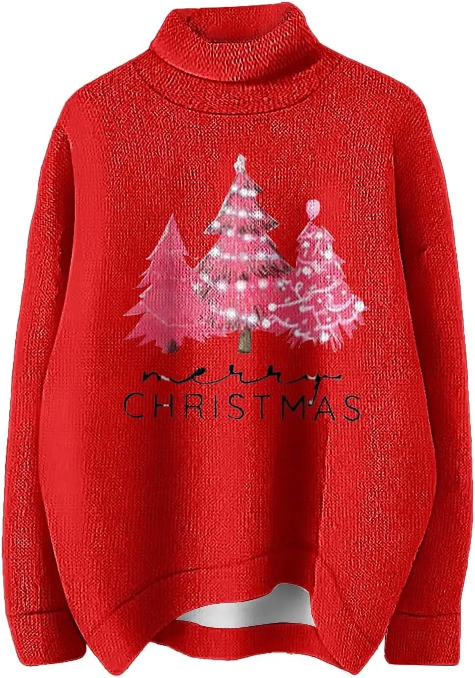 Womens Turtleneck Sweater 2024 Trendy Clothes Oversized Knitted Pullover Casual Trendy Basic Loose Daily Jumper Top