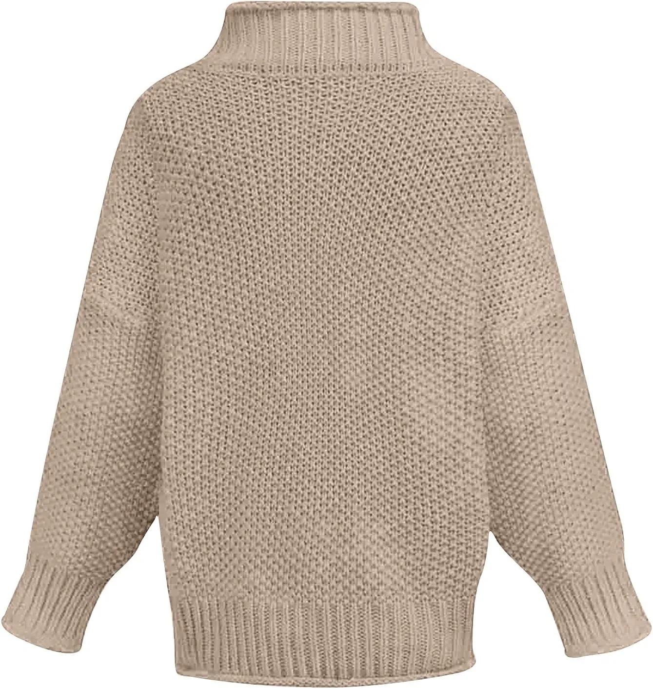 Womens Turtleneck Sweater Long Sleeve Knitted Sweater Winter Fashion Sweaters Casual Oversized Sweater Blouse