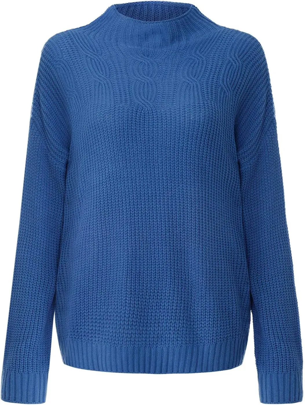 Womens Turtleneck Sweater Long Sleeve Solid Color Sweater Casual Trendy Sweater Regular Fit Sweats Knitted Sweater