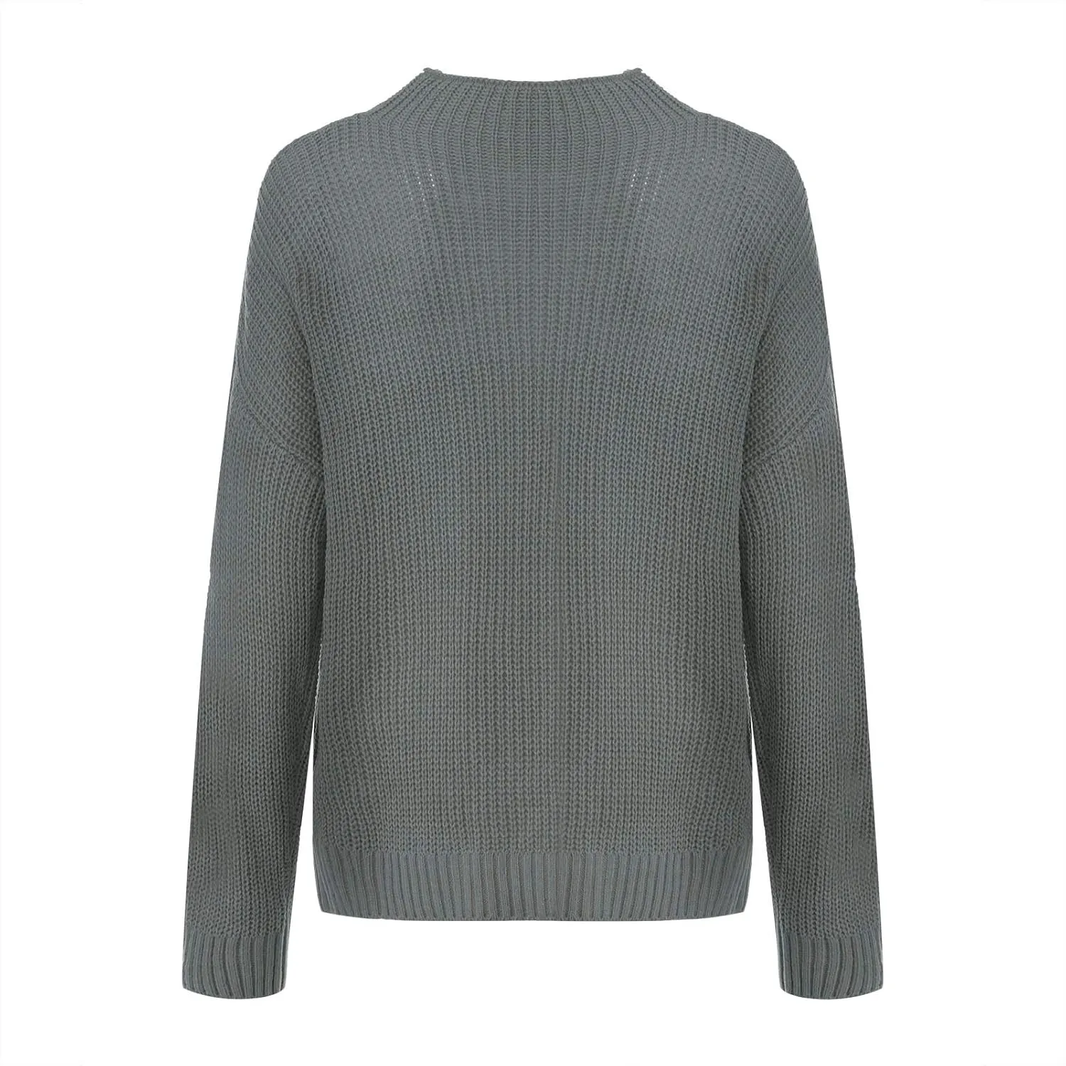 Womens Turtleneck Sweater Long Sleeve Solid Color Sweater Casual Trendy Sweater Regular Fit Sweats Knitted Sweater