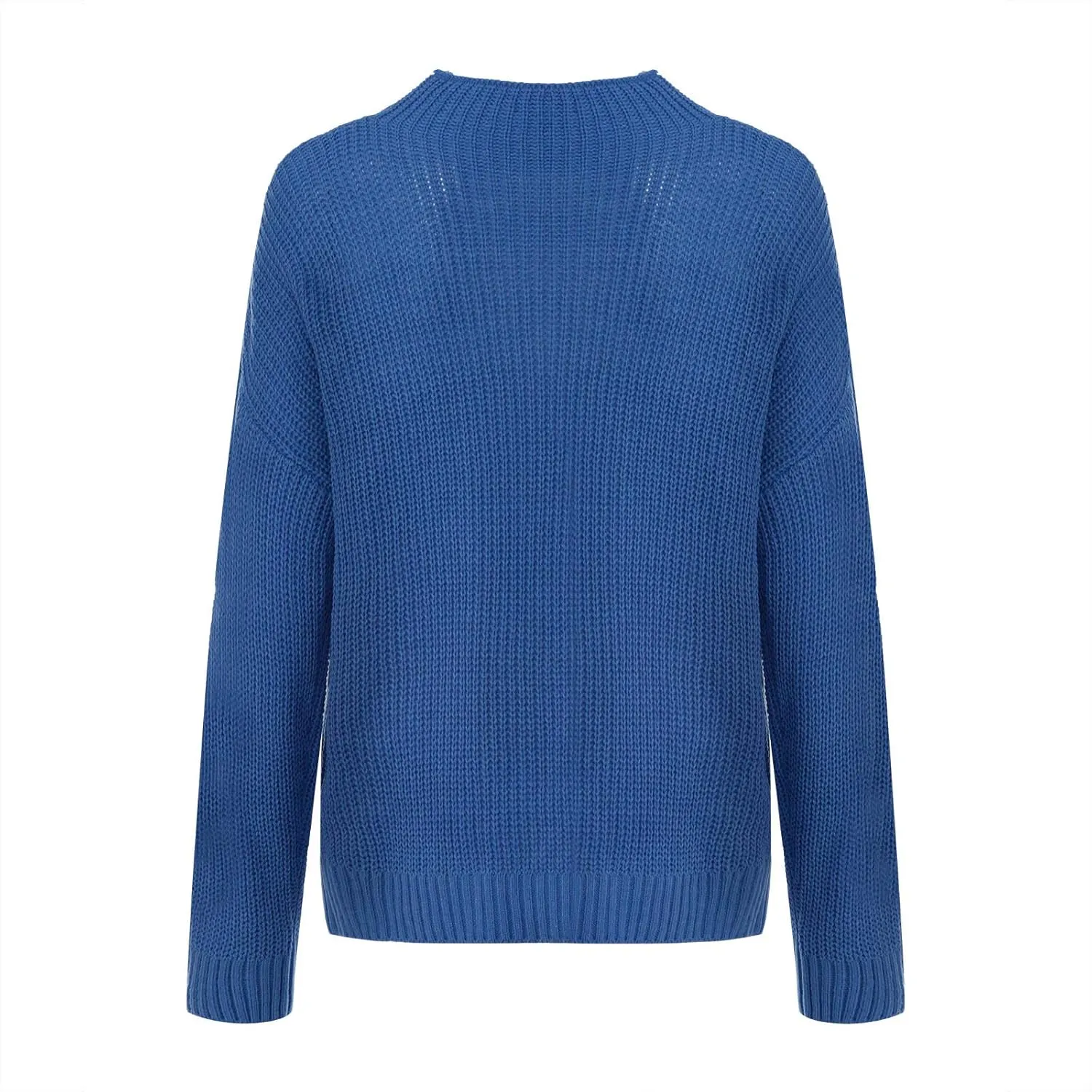 Womens Turtleneck Sweater Long Sleeve Solid Color Sweater Casual Trendy Sweater Regular Fit Sweats Knitted Sweater