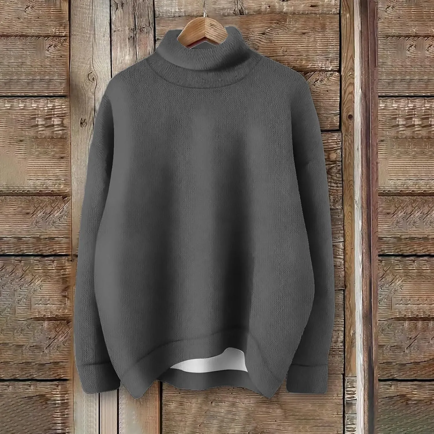 Womens Turtleneck Sweater Oversized Long Sleeve Ribbed Turtle Neck Blouse Fall Winter Basic Layering Knit Top