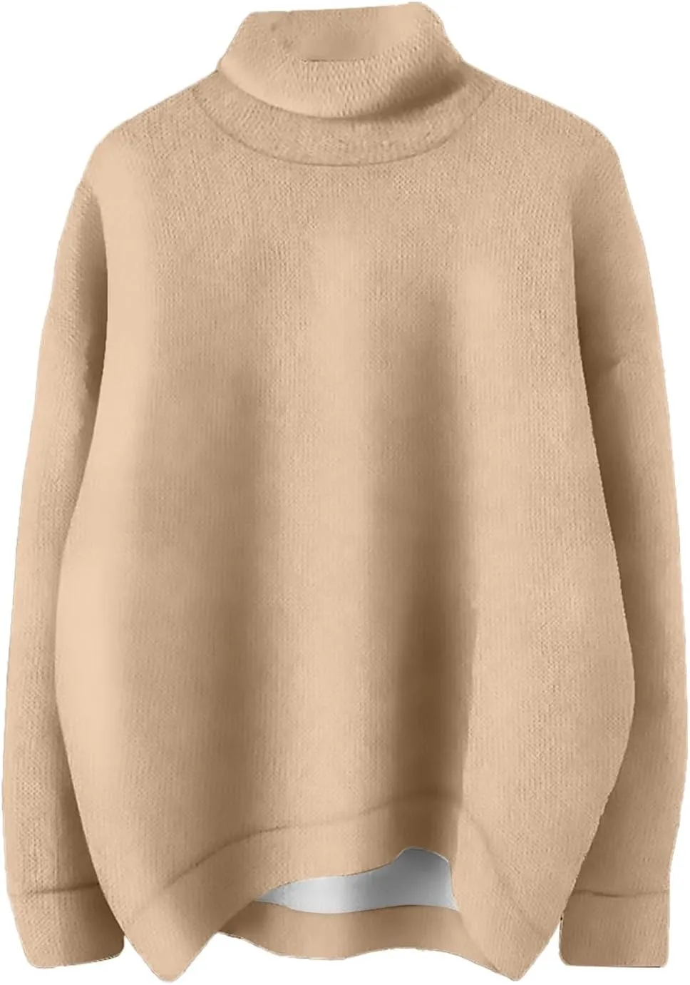 Womens Turtleneck Sweater Oversized Long Sleeve Ribbed Turtle Neck Blouse Fall Winter Basic Layering Knit Top