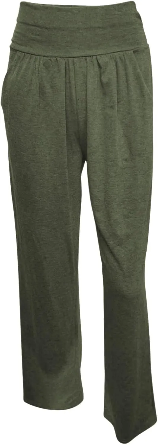 Women's Yoga Jogging Long Pants Casual Wide Straight Leg Loose Fit Bottoms High Waisted Elastic Athletic Workout Trousers