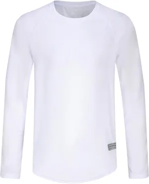 Workout Shirts for Men Lightweight Breathable Long Sleeve Athletic Running Gym Workout Tee Tops Casual Pullover