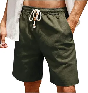 Workout Shorts Men Casual Hiking Shorts Lightweight Beach Shorts Summer Vacation Elastic Waist Lounge Shorts